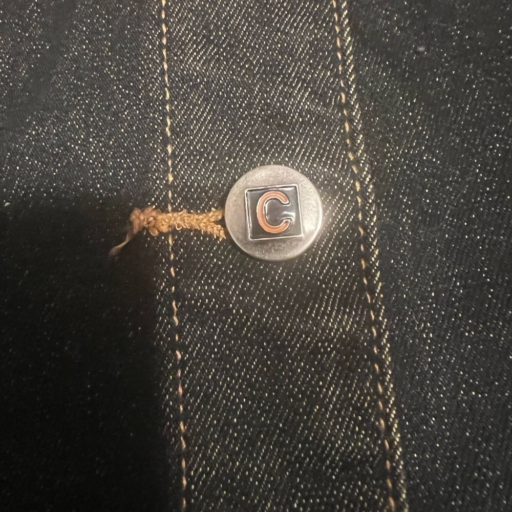 Y2K Crest Black Jean Jacket Classic Denim Style (D4) - Picture 7 of 12